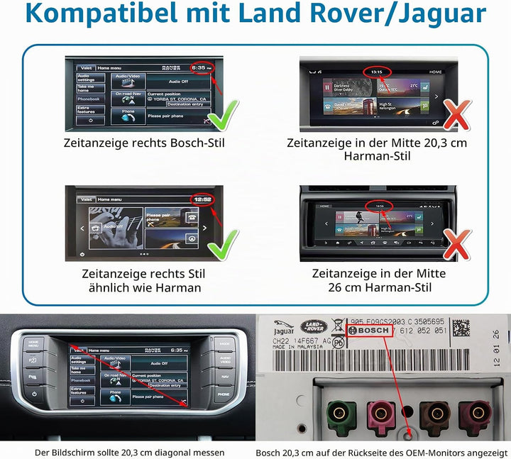 EZoneTronics Wireless CarPlay &amp; Android Auto Retrofit Kit Decoder Box für Land Rover Jaguar Range Ro