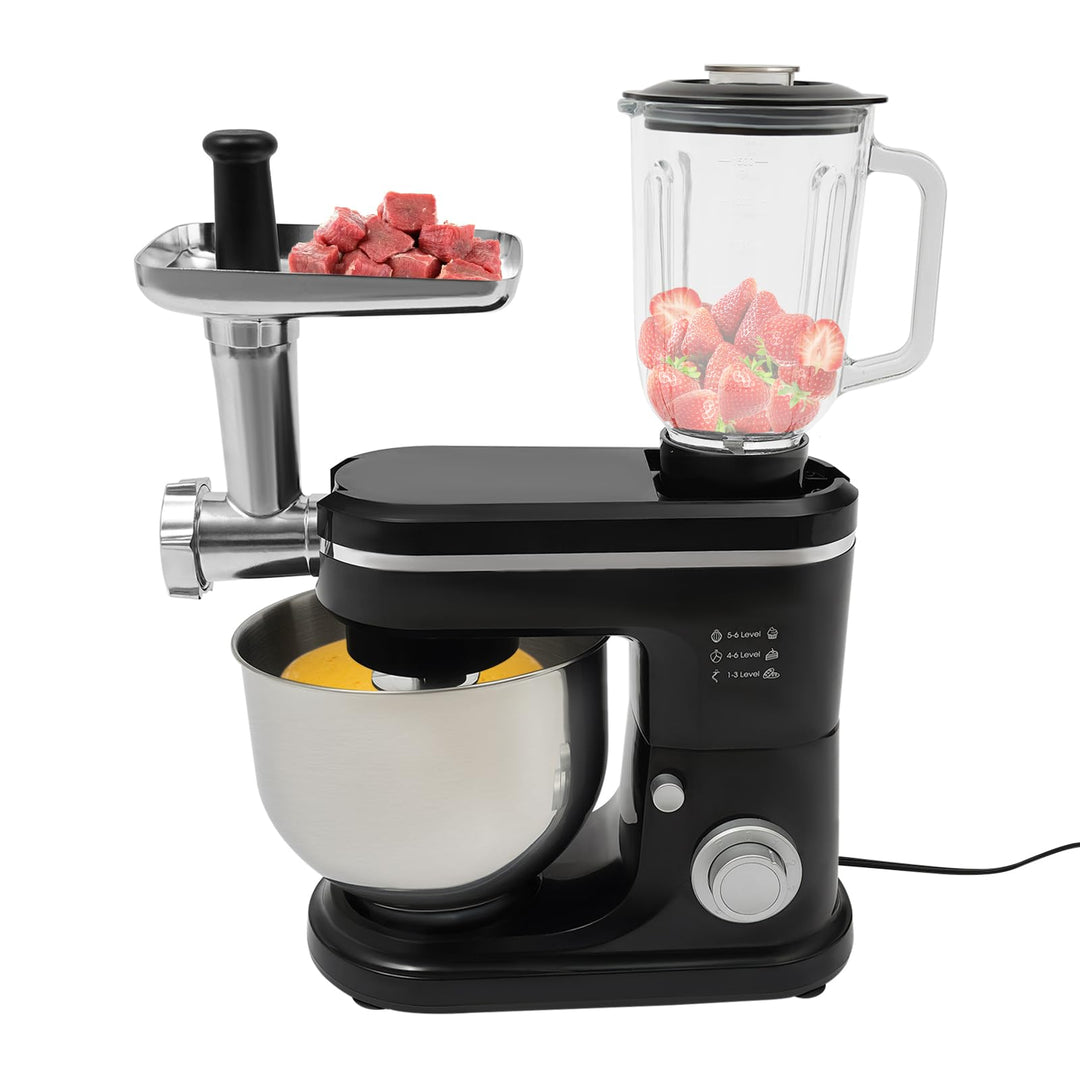 Fleischwolf Knetmaschine Küchenmaschine Standmixer Multifunktionsmixer Freistehend 6L 3 in 1 Rührmas