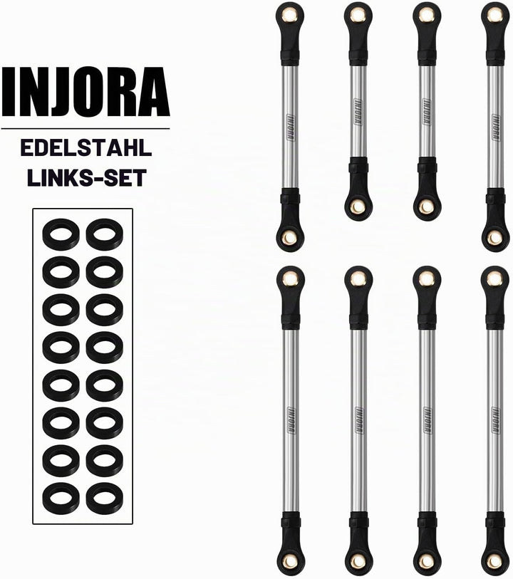 INJORA Gerade Chassis Lenker Edelstahl Link Set für TRX4M Upgrade 1/18 RC Crawler