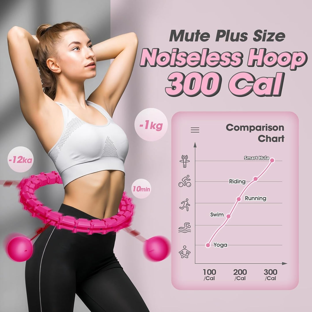 Smart Hoop Reifen Erwachsene mit Gewicht Kugel，32 Knoten Umfang (57-165cm) Abgebauter Fitnessreifenl