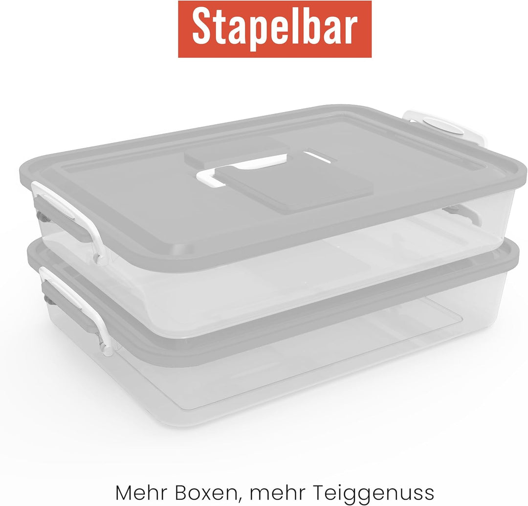 Chef Pomodoro 2 x Pizzaballenbox mit Deckel (35,6 x 27,9 cm), Teigbox Pizza, Pizzaboxen Teig, Pizzat