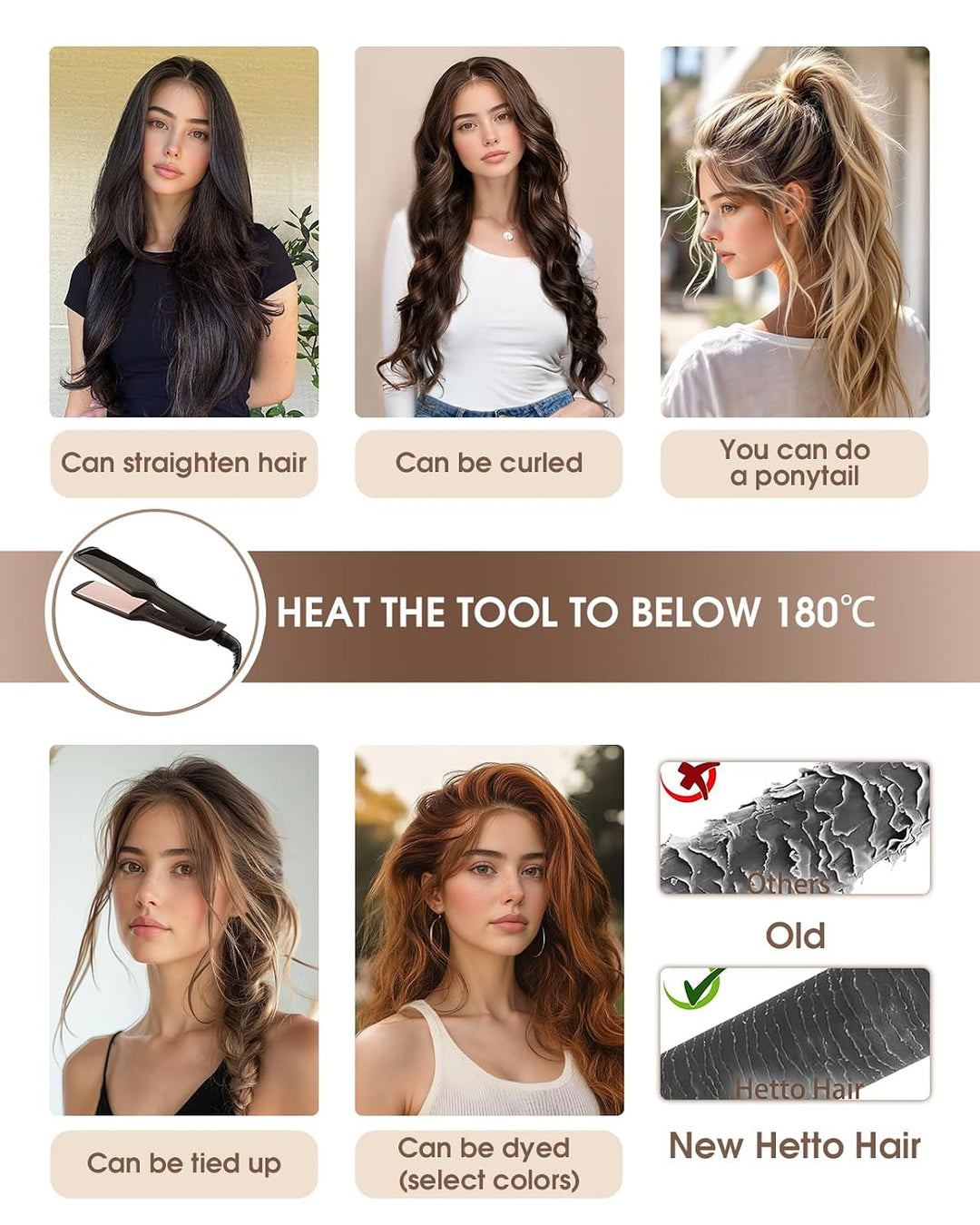 Hetto Echthaar Extensions Bondings Braun Keratin Extensions Bonding Echthaar Remy Bondings Echthaar