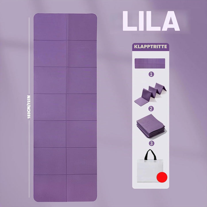 Faltbare Yogamatte Reise Leicht 183 x61x0.4 cm Reiseyogamatte Leicht Faltbar Tragbare Yoga Matte Rut