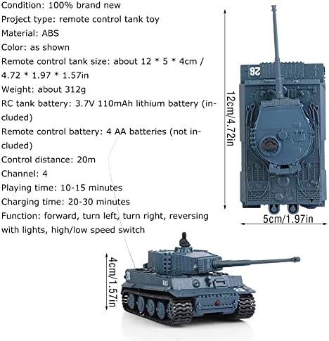 Tbest RC Panzer Fernbedienung Kampfpanzer Battle Panzer Tank Spielzeug mit Motor Turmbewegung und So