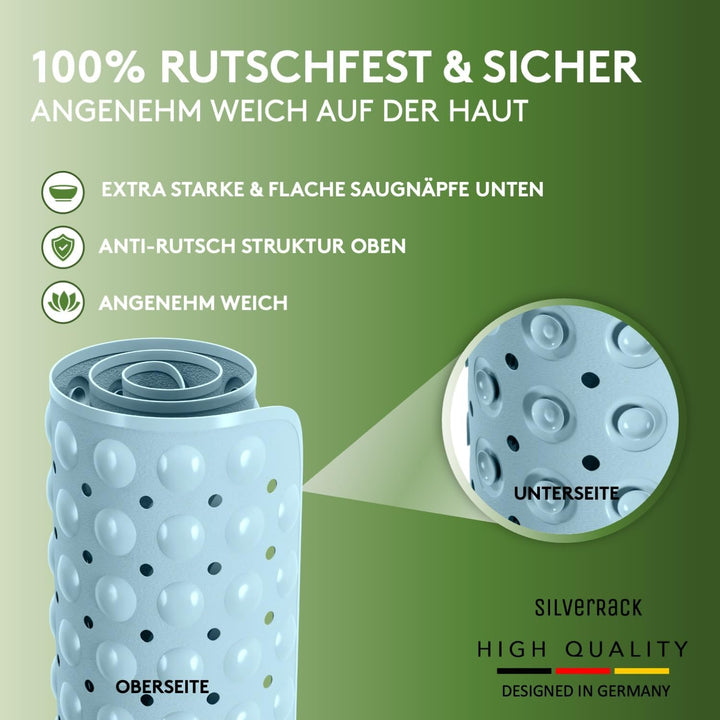 Duschmatte rutschfest 53x53 cm (Babyblau) - Antirutschmatte Dusche BPA frei für Kinder - Badematte r