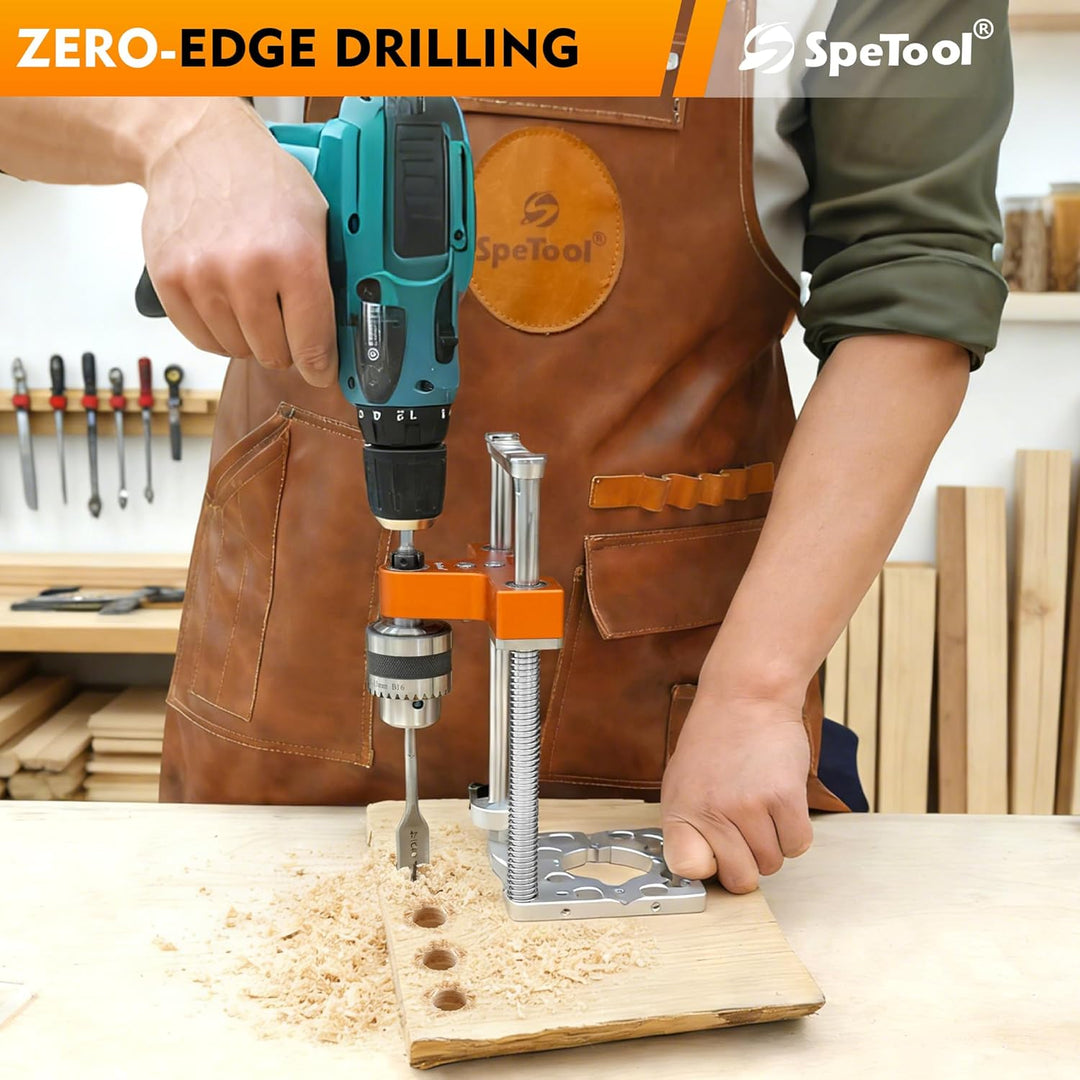 SpeTool S04003 Portable Drill Guide, 1/2" Chuck-Handbohrmaschine für gerade Löcher, 0-160 mm Tiefe,
