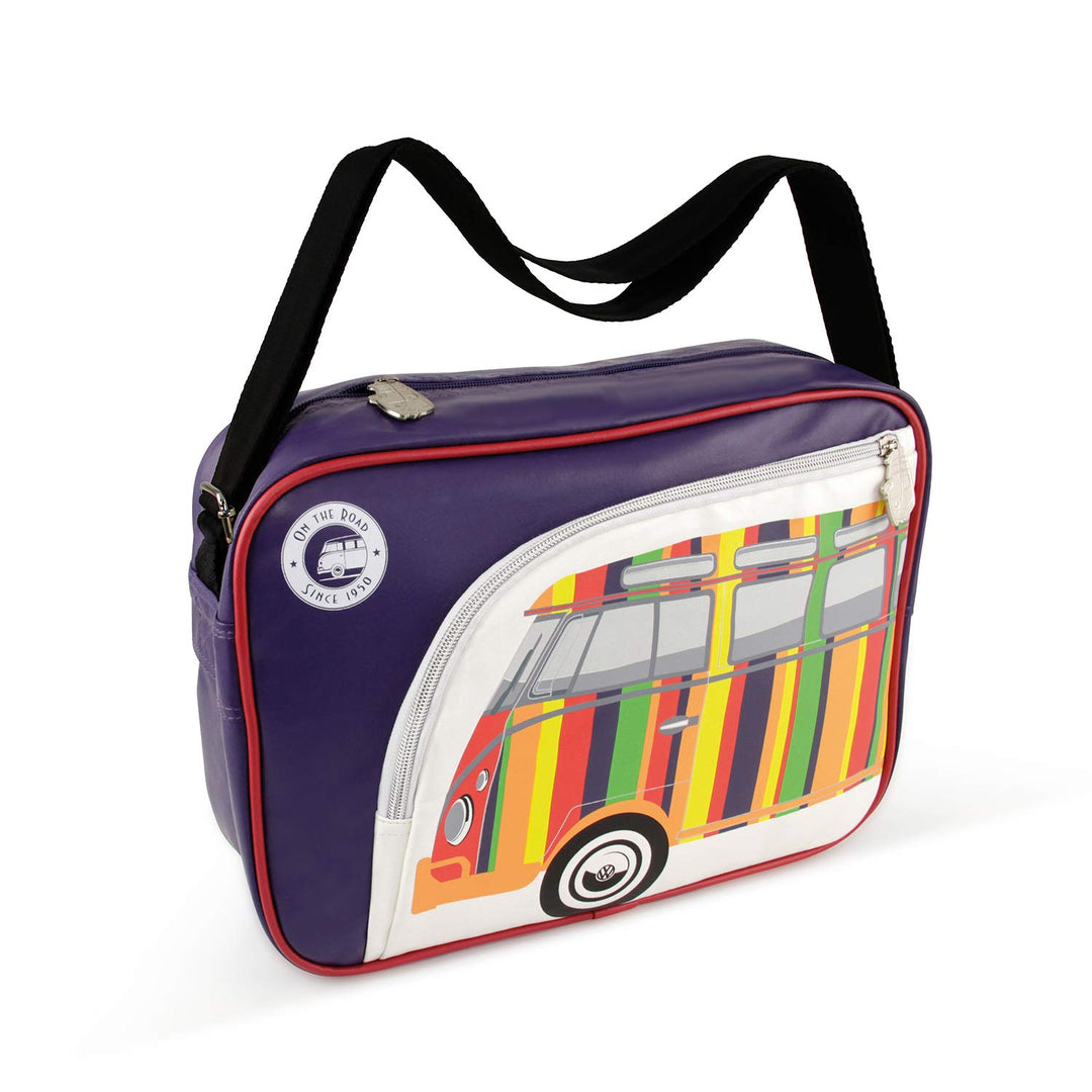 BRISA VW Collection - Volkswagen Schulter-Umhänge-Reise-Tasche-Freizeit-Bag mit VW T1 Bulli Bus Moti