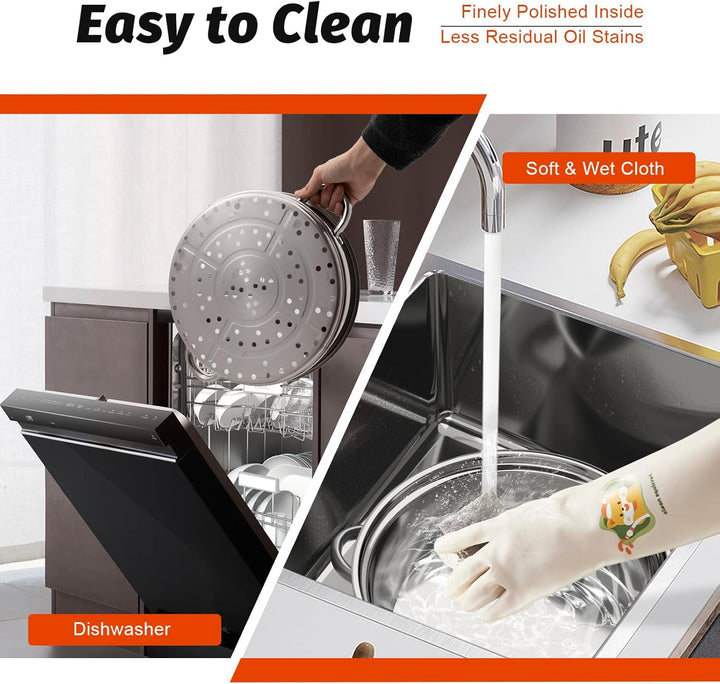 Edelstahl Dampfkocher Kochtopf Set 365x395mm 5 Etagen Dampfgarer 30cm Durchmesser des Topfes Mantowa