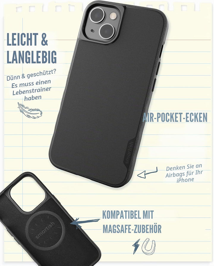 Smartish Schutzhülle für iPhone 13, Gripmunk, kompatibel mit MagSafe [leicht und schützend], dünne G