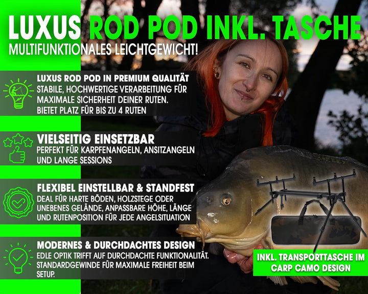 Angel-Berger Magic Baits Luxus Rod Pod Verschiedene Modelle mit Tasche, Luxus Rod Pod