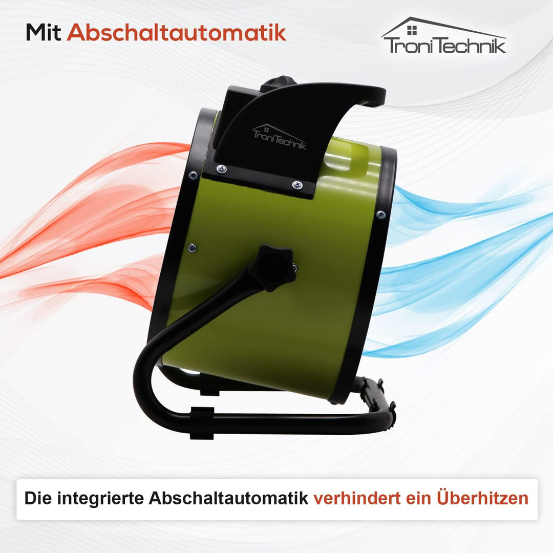 Tronitechnik® 3000W Elektroheizer Heizlüfter Bauheizer Keramik Heizstrahler elektrisch Heizgerät mit