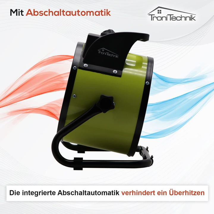 Tronitechnik® 3000W Elektroheizer Heizlüfter Bauheizer Keramik Heizstrahler elektrisch Heizgerät mit