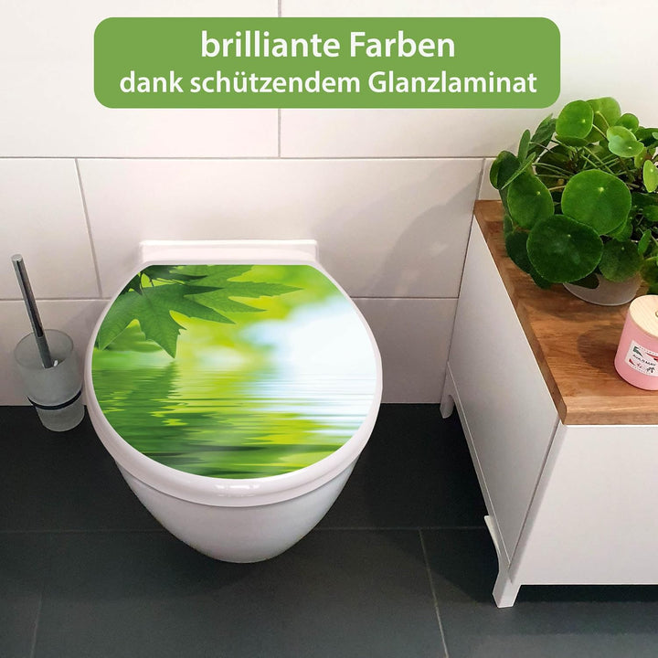banjado Toilettendeckel mit Absenkautomatik 44,5x37cm - Soft Close Toilettensitz - WC Sitz mit Absen