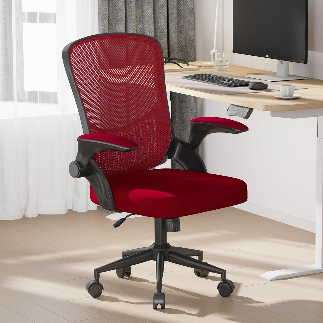 naspaluro Ergonomischer Bürostuhl, Schreibtischstuhl mit 90° Klappbaren Armlehnen, Einzigartige Lend