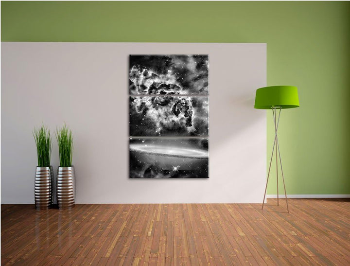 Pixxprint Galaxie mit Sternennebel als Leinwandbild/Grösse: 3 Teilig (120x80) cm/Wandbild/Kunstdruck