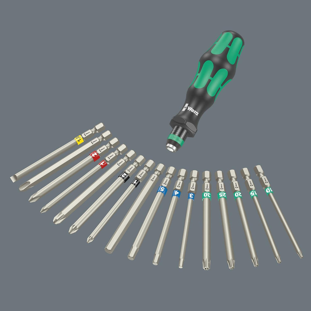 Wera - 05059303001 - Schraubendreher Wechselklingen Satz, Kraftform Kompakt 60 Tool Finder, 17-teili