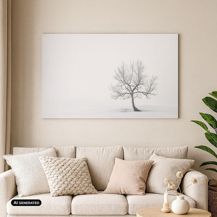 Wandbilder Dekoration Wohnzimmer Baum Feld Natur Panorama Bilder auf Leinwand 120x50cm Leinwandbild