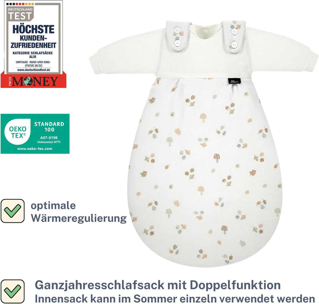Alvi Baby Mäxchen Original | Babyschlafsack 3-teilig | Alvi Aussensack & zwei Innensäcke | Kindersch