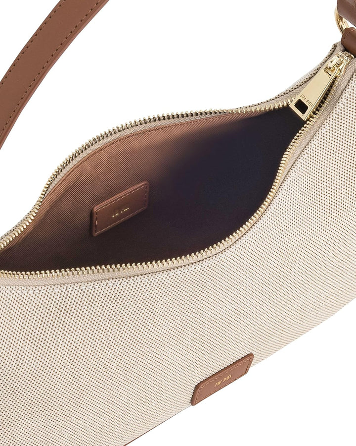 JW PEI Lily Damen Schultertasche Braunes Canvas, Braunes Canvas