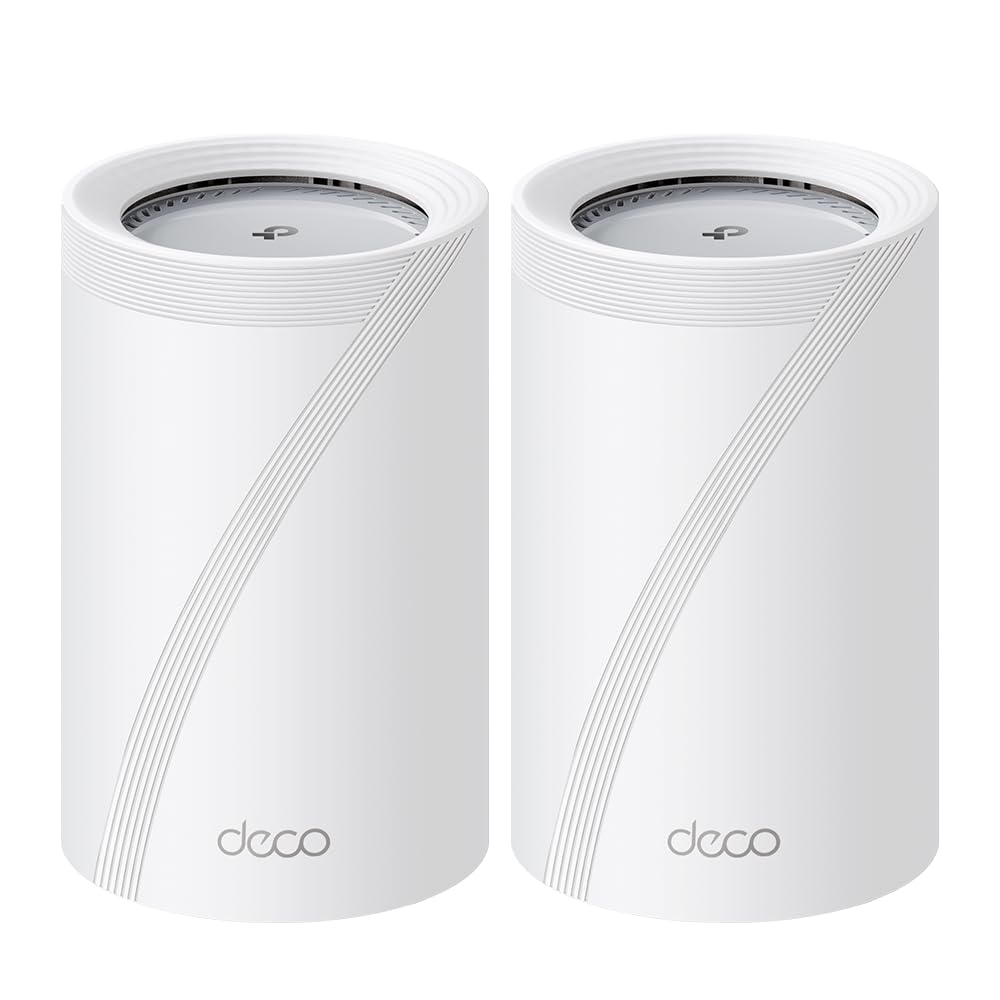 TP-Link Deco BE65 Pro Wi-Fi 7 Mesh WLAN Set(2er-Pack), Tri-Band BE9300 Router & Repeater, 2 × 5G-Por