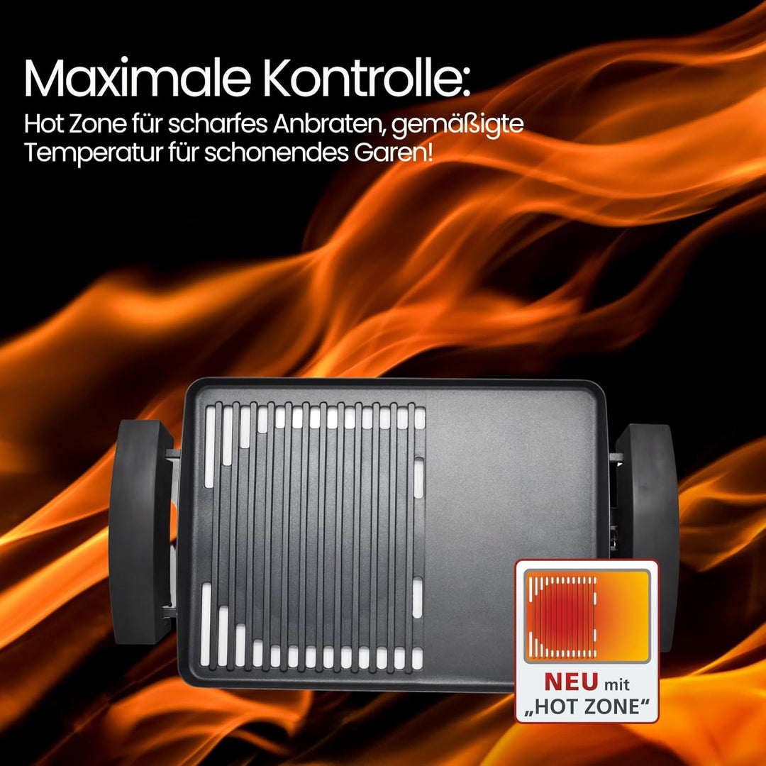 Steba VG200 BBQ Tischgrill mit Glasdeckel, 38 cm l x 58 cm w x 10,3 cm h