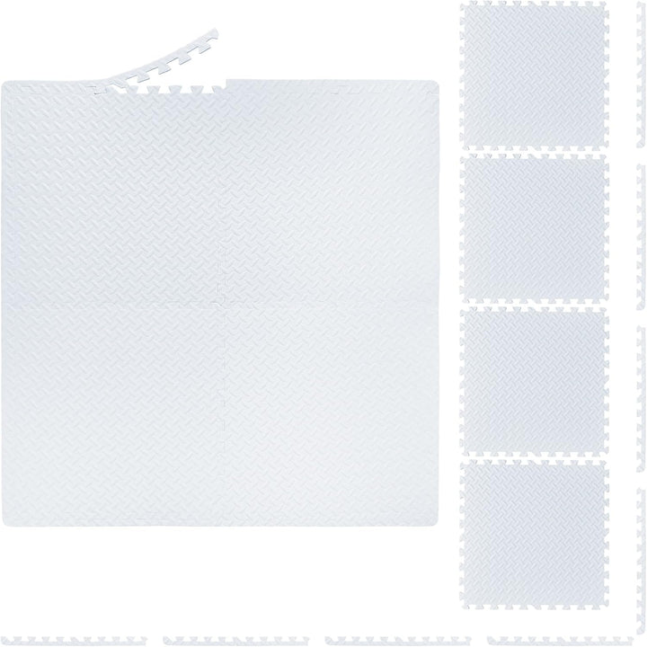 32 x Bodenschutzmatte, 60x60 cm, Schutzmatten mit Rand, Eva, 12m² Gesamtfläche, Unterlegmatte für Fi