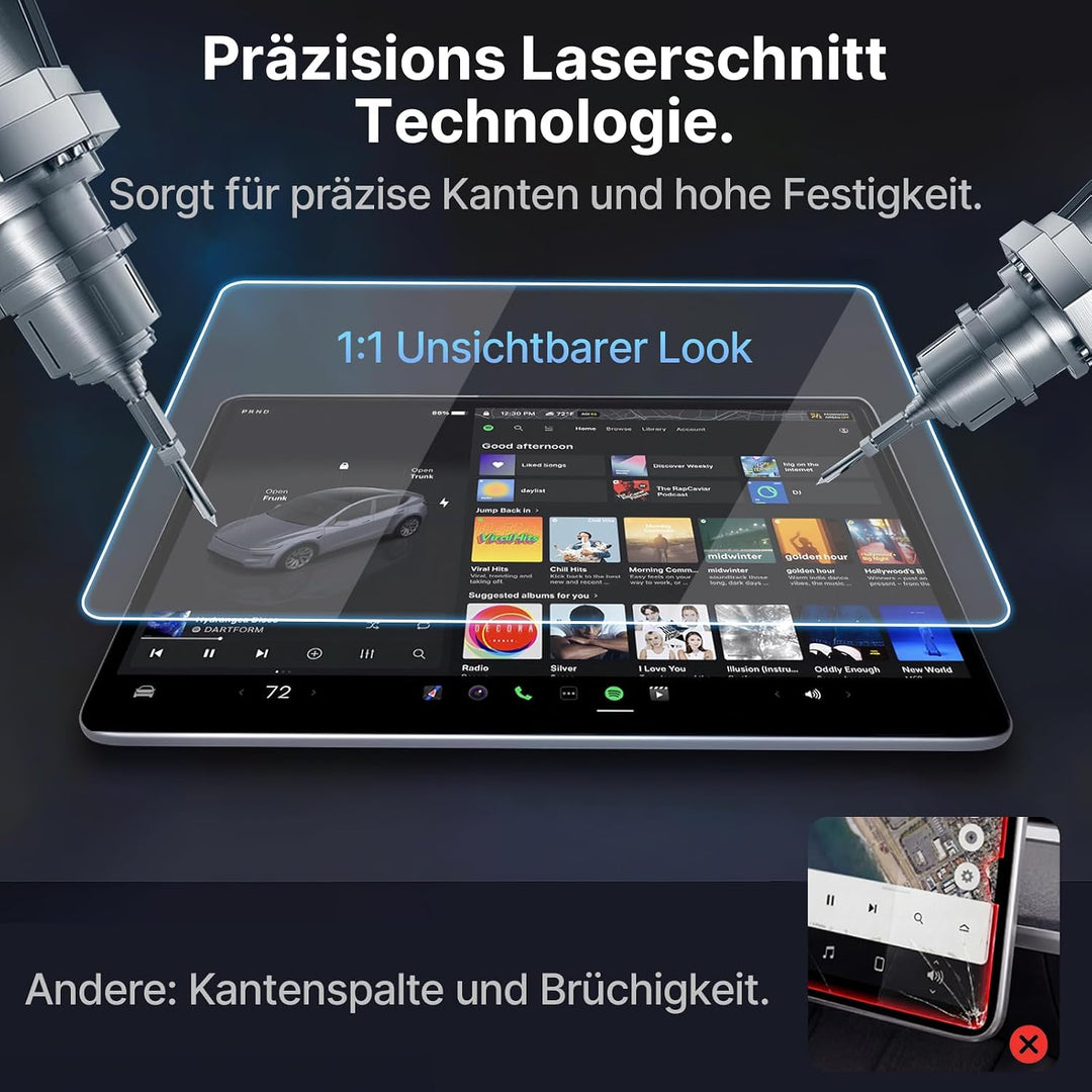15,4" + 8" Displayschutzfolie für Tesla Model 3 Highland | für Model 3 Highland 2024-2026 & Model Y