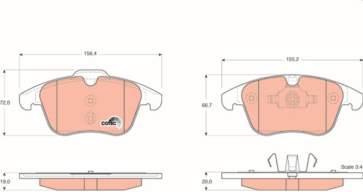 TRW GDB1683 Packung mit Bremsbelagsatz, Scheibenbremse