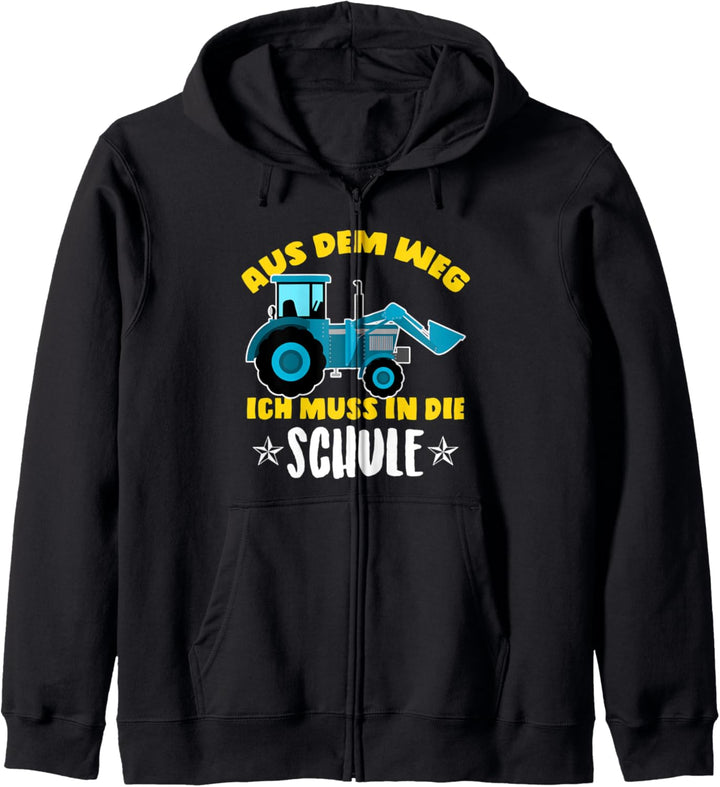 Kinder Einschulung Trecker Jungen Schulkind Traktor Kapuzenjacke
