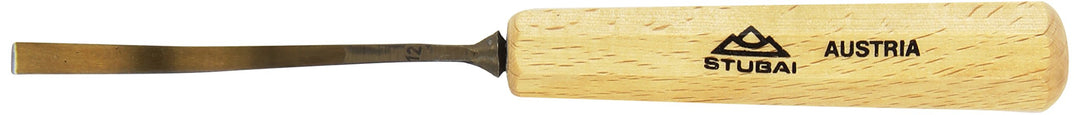 STUBAI Stemmeisen Stechbeitel Serie 52 - Form 12 | Gebogenes Flacheisen 6 mm, mit Holzgriff, zum Vor