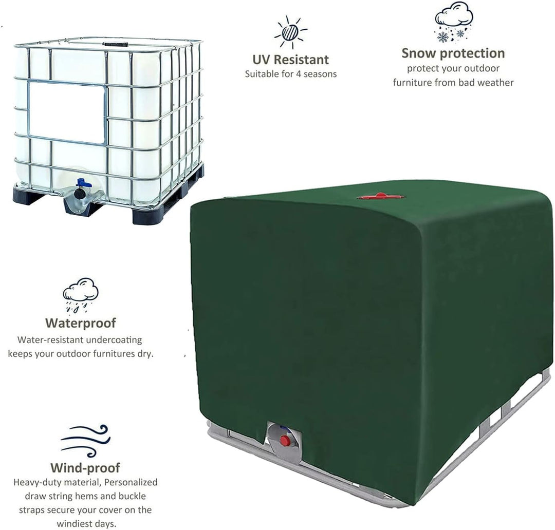 2 Stücke IBC Tank Abdeckung, IBC Grün Container Cover, Grün Abdeckplane für Wassertank 1000L, Abdeck