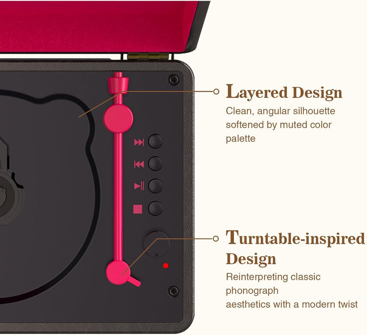 Tragbarer CD-Player mit Bluetooth 5.2, wiederaufladbarem Akku und eingebauten Lautsprechern, Hi-Fi-R