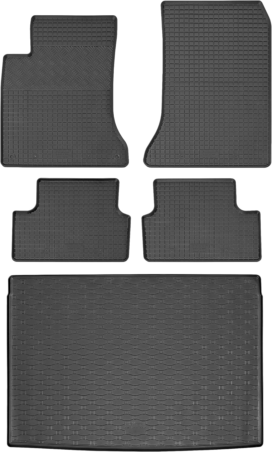 Passgenaue Kofferraumwanne und Gummifussmatten geeignet für B-Klasse (W246) Bj. 2011-2019 EIN Set