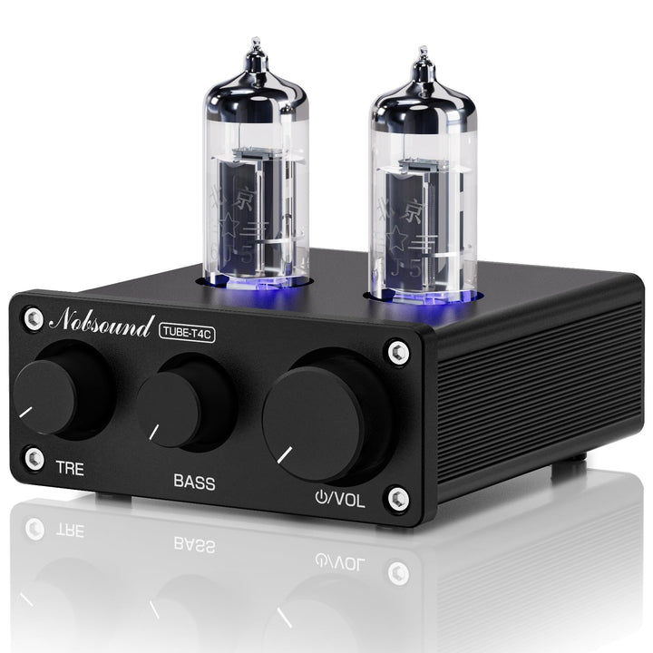Nobsound Mini HiFi Röhren Vorverstärker: Stereo Audio Preamp der Klasse A mit Bass- und Höhenregelun