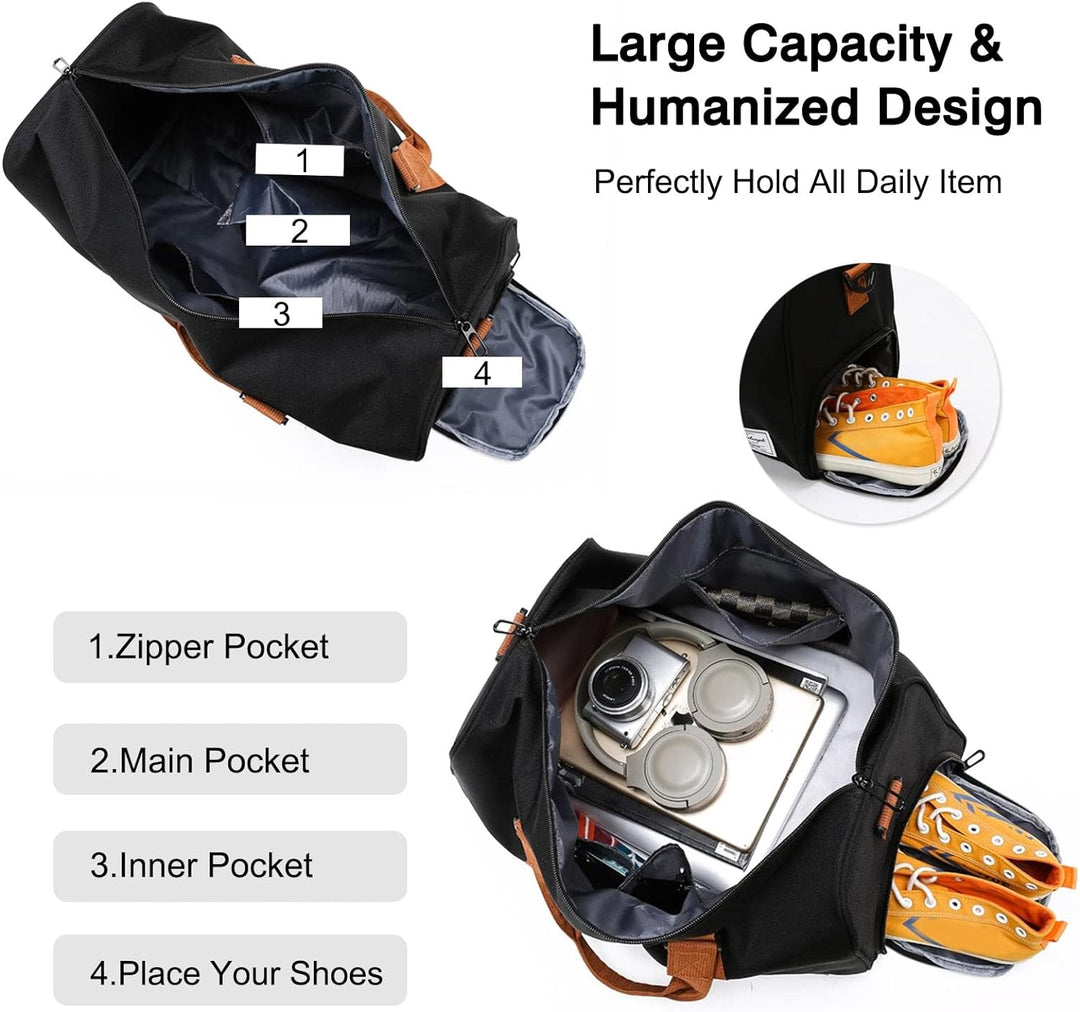 FANDARE Reisetaschen Sporttasche Damen Umhängetasche Herren Handgepäck Schultertasche Übernachtung S