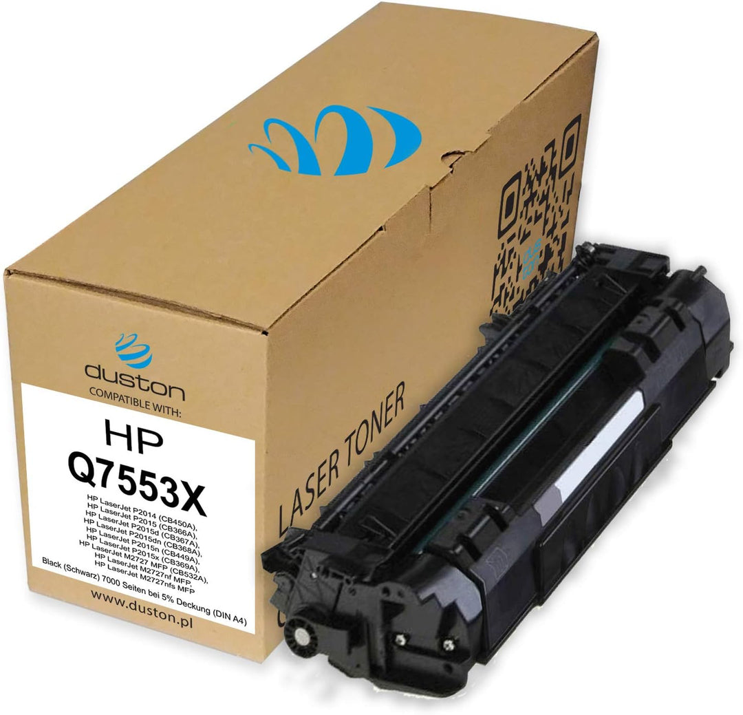 duston 2X Q7553A, 53A Schwarz Toner kompatibel mit HP Laserjet M2727NF MFP P2014 P2015 P2015d P2015d