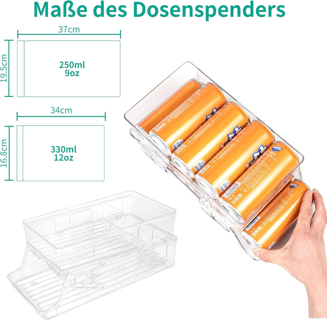 Schevem Dosenorganizer Kühlschrank,Getränkeregal für Küchen, Organizer Foldable Dosenhalter für Getr