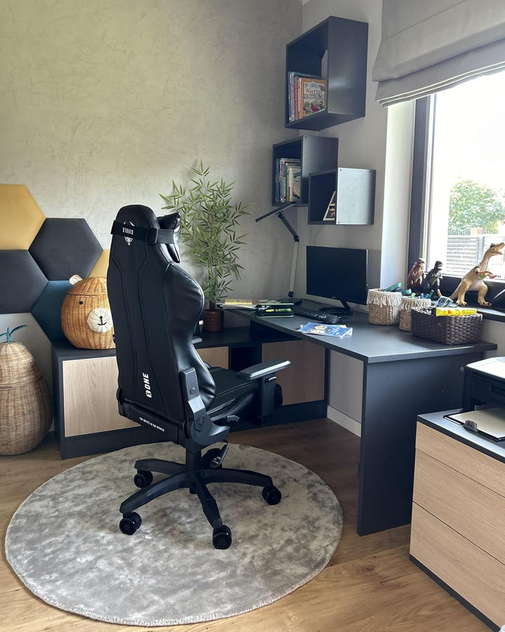 Teppich Viskose helles Grau rund 140 cm einfarbig handgewebt Kurzflor Gesi II