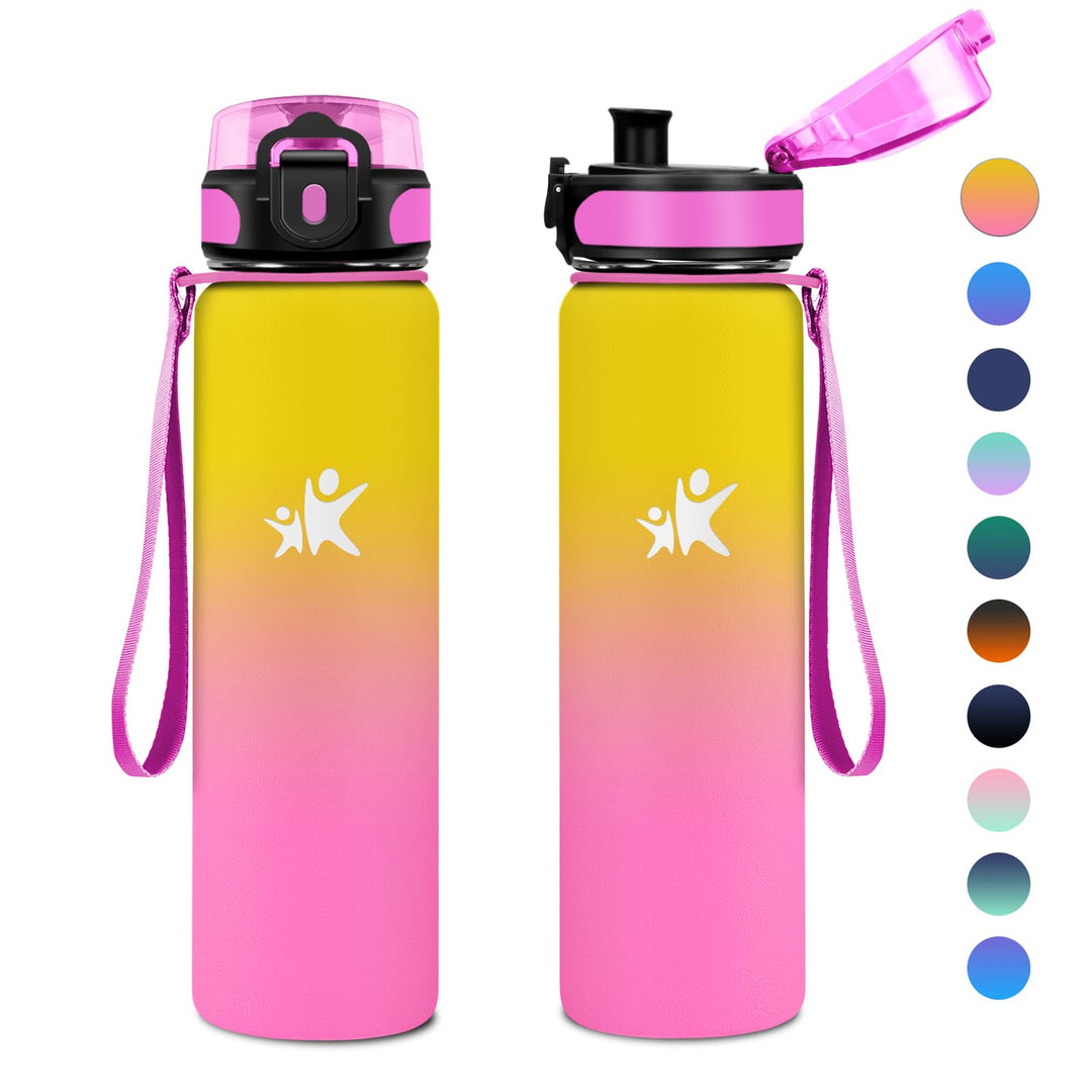 KollyKolla Thermoskanne 1L, Trinkflasche Kalt&Warm, Trinkflasche Edelstahl BPA-Frei, Doppelwandisoli