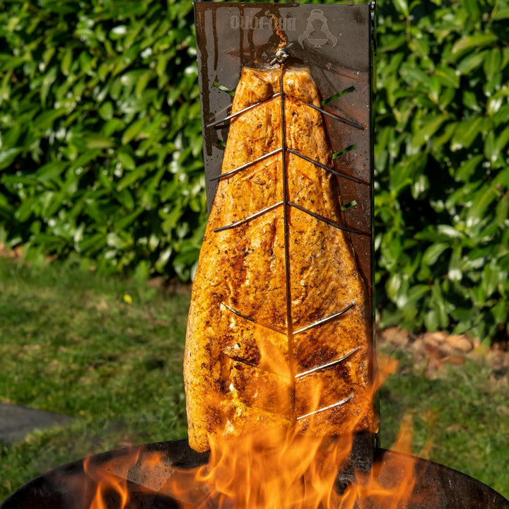 BBQ-Toro Edelstahl Flammlachsbrett für Fisch und Lachsfilets | Lachsbrett zum Räuchern oder Grillen
