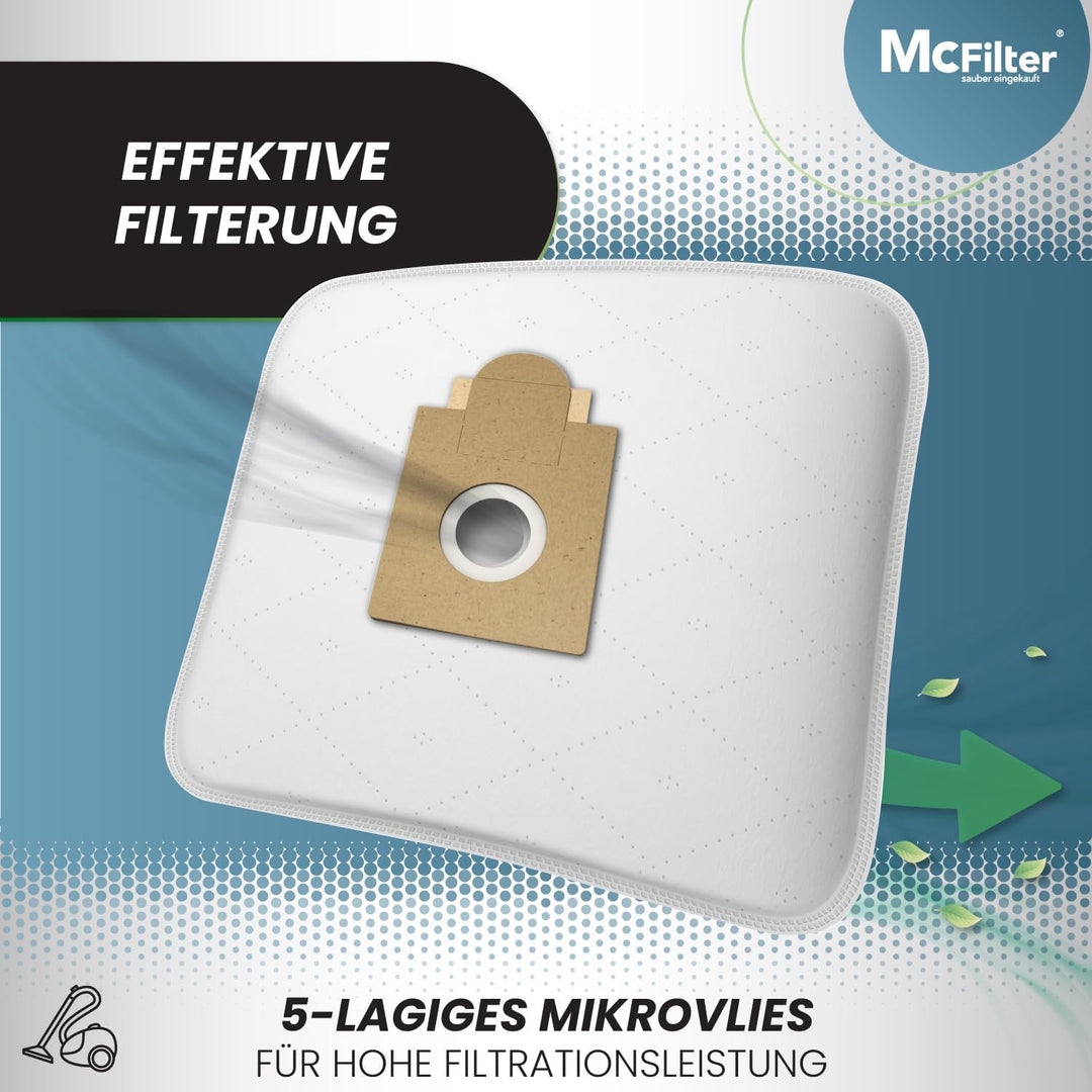 McFIlter I 10 Staubsaugerbeutel geeignet für EIO Varia Serie, 1000 R-Control, 1600W ECO, 1800, 2500W