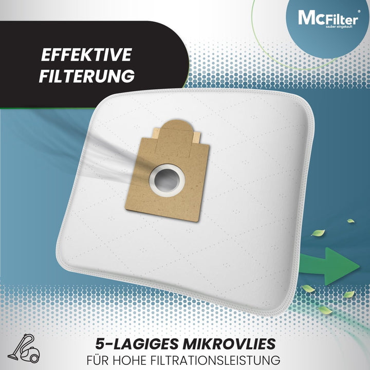 McFIlter I 10 Staubsaugerbeutel geeignet für EIO Varia Serie, 1000 R-Control, 1600W ECO, 1800, 2500W