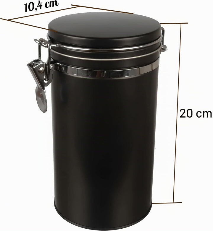 2x Vorratsdose/Kaffeedose mit Silikondichtung und Bügelverschluss, luftdicht aus Metall für je 500g