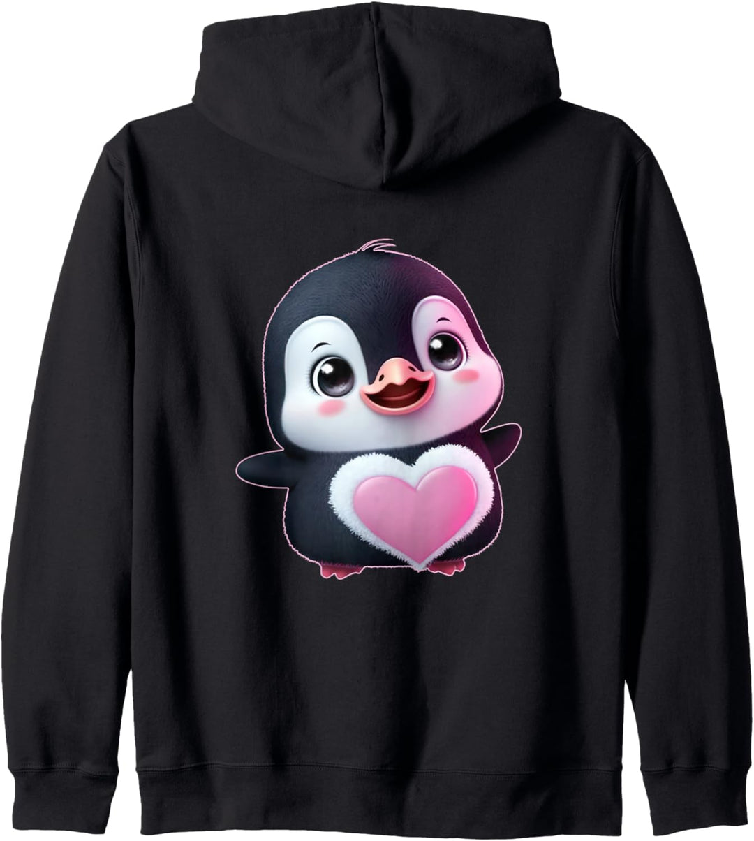 Pinguin - süsser Pinguin mit Herz für Damen und Mädchen Kapuzenjacke