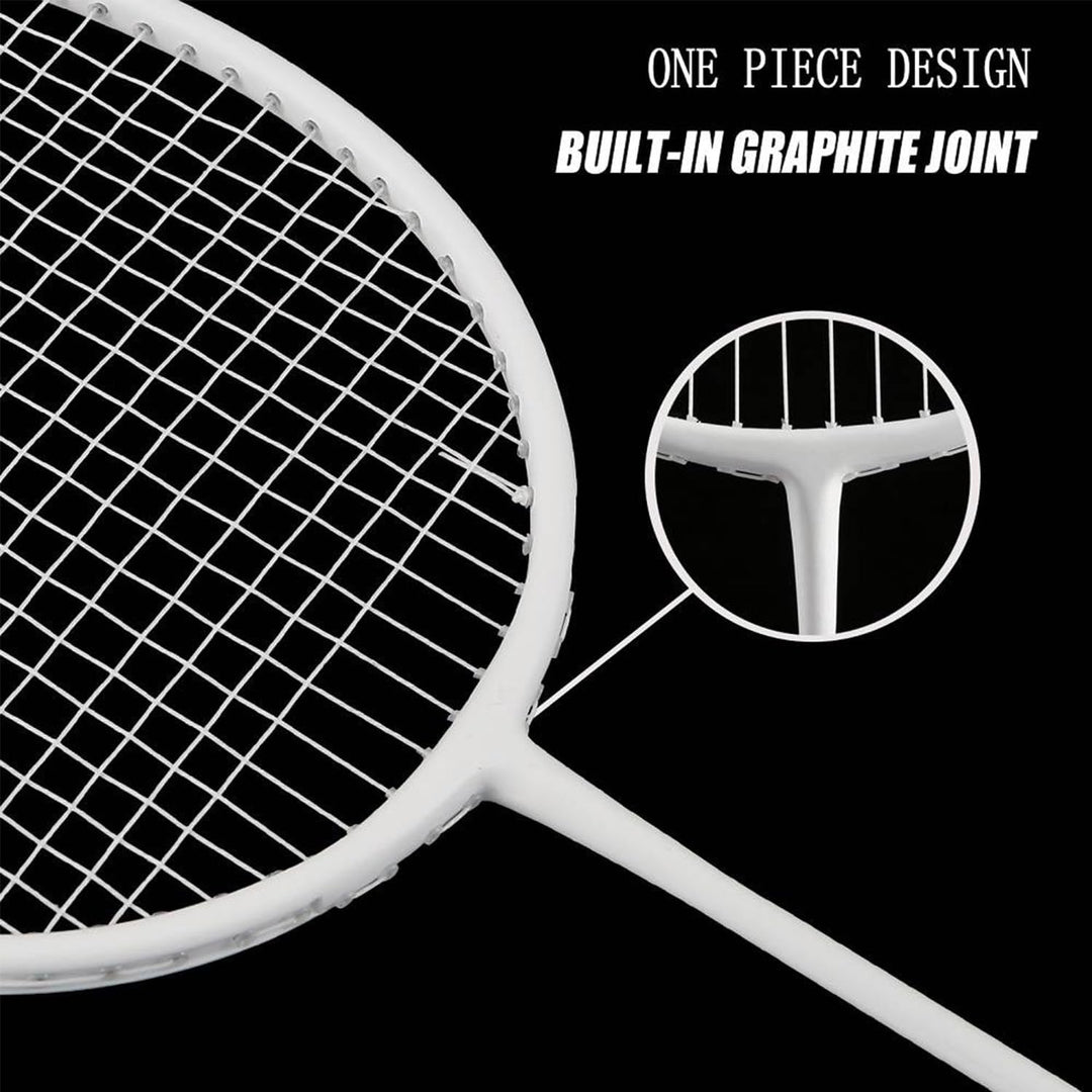 Senston Badmintonschläger Leichtgewicht Carbon Badminton Set mit 3 Federbälle für Einsteiger, Freize