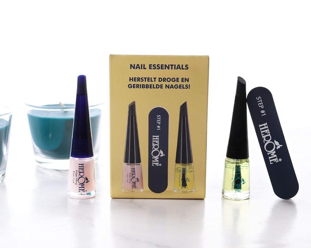 Herome 3-in-1 Maniküre Set für Nägel -1 set- Set mit Pflegende Nagelöl, Rillenfüller und Feile - Rep