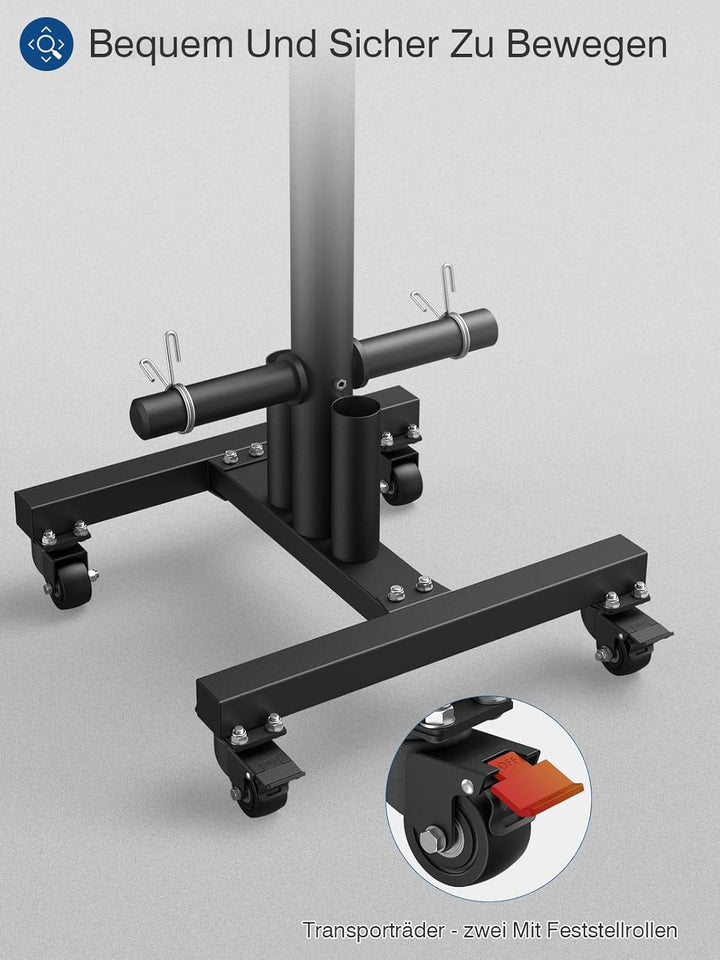 Olympic Weight Plate Rack Tree Bumper Plate Holder für Zwei-Zoll-und Ein-Zoll-Platten und Langhantel
