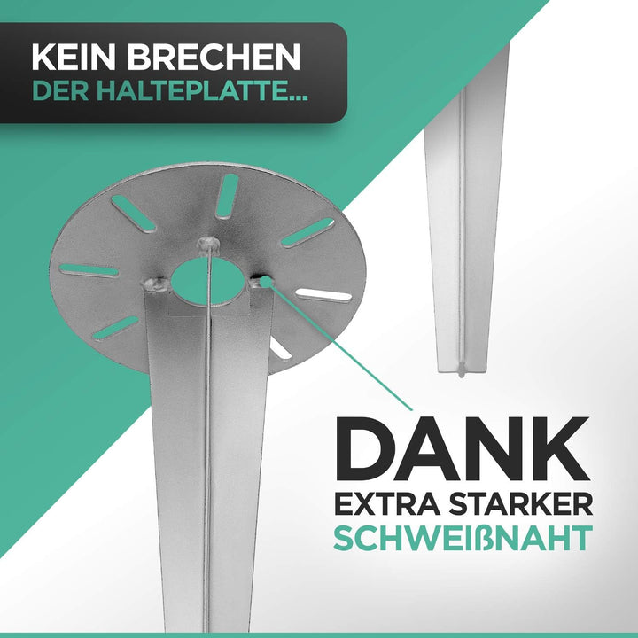 Erdspiess für Gartenleuchte, 2er-Set, Metall, 30 cm, Ø 15 cm