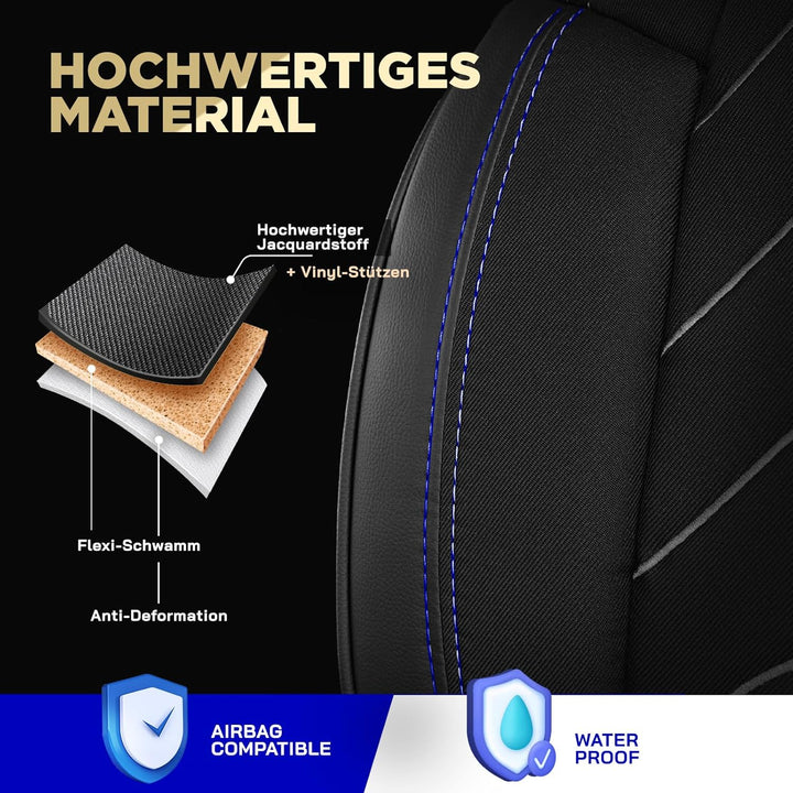 Autositzbezüge Universal 2+1 für FIAT Ducato, Peugeot Boxer, Citroen Jumper (2014-2026) Opel Movano