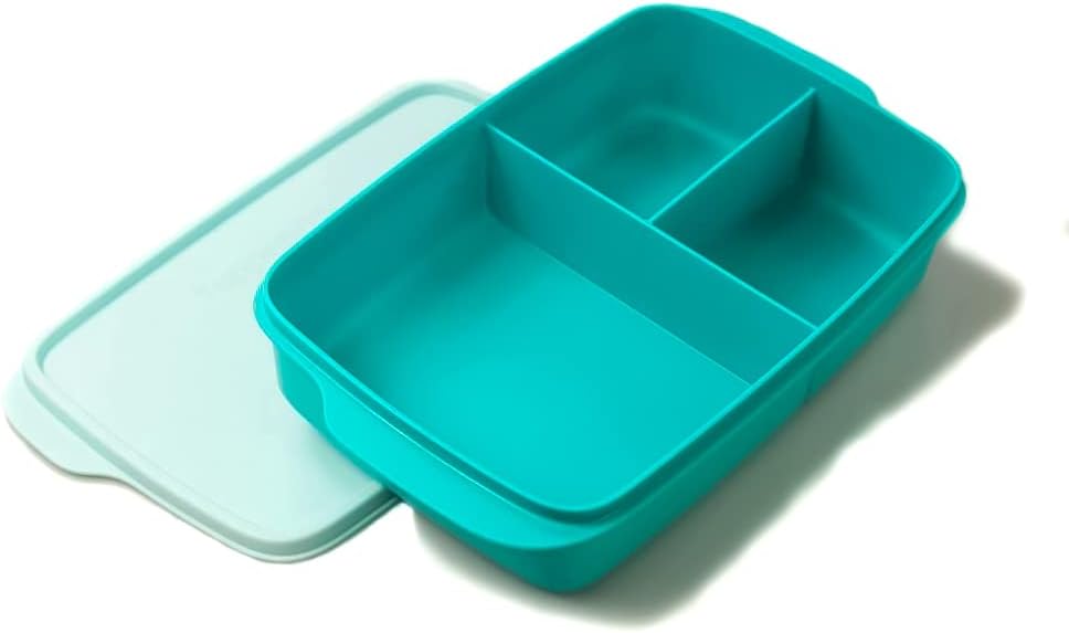 Tupperware to Go Lunchbox 1 L helltürkis mit Trennwand Clevere Pause Schule